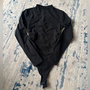 Abercrombie Long Sleeve High Neck Ruched Sides Bodysuit Small